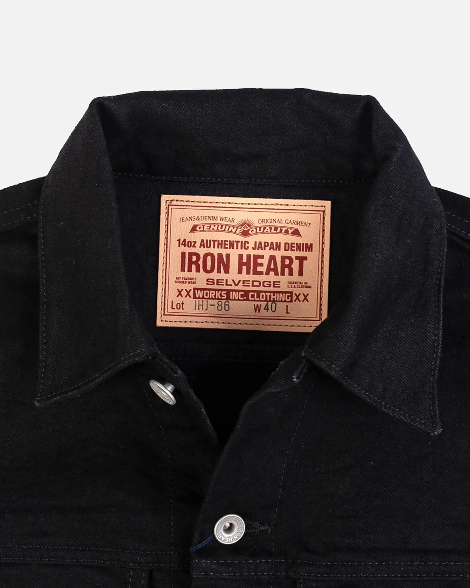 14oz Selvedge Denim Modified Type III Jacket -  Black/Black
