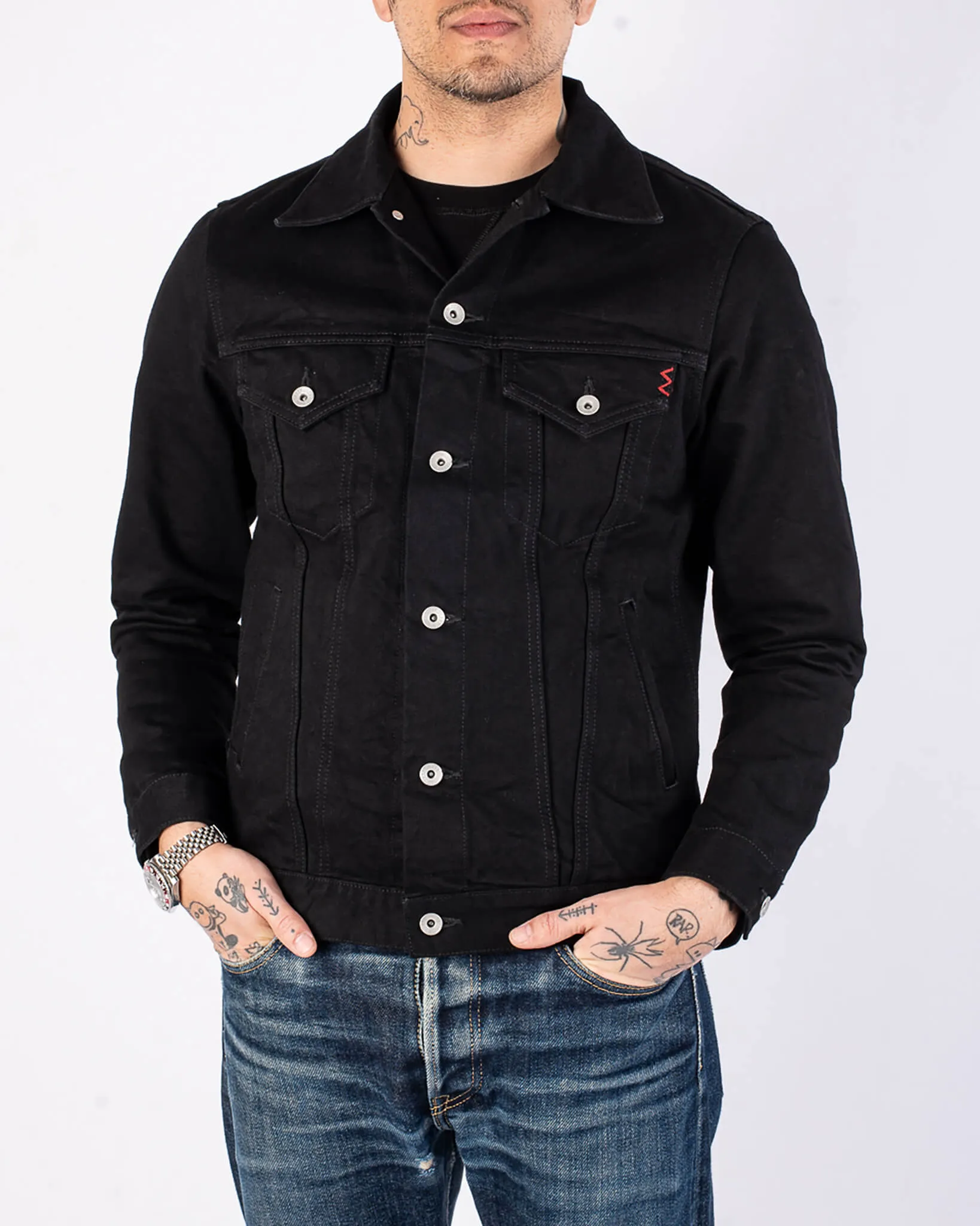 14oz Selvedge Denim Modified Type III Jacket -  Black/Black