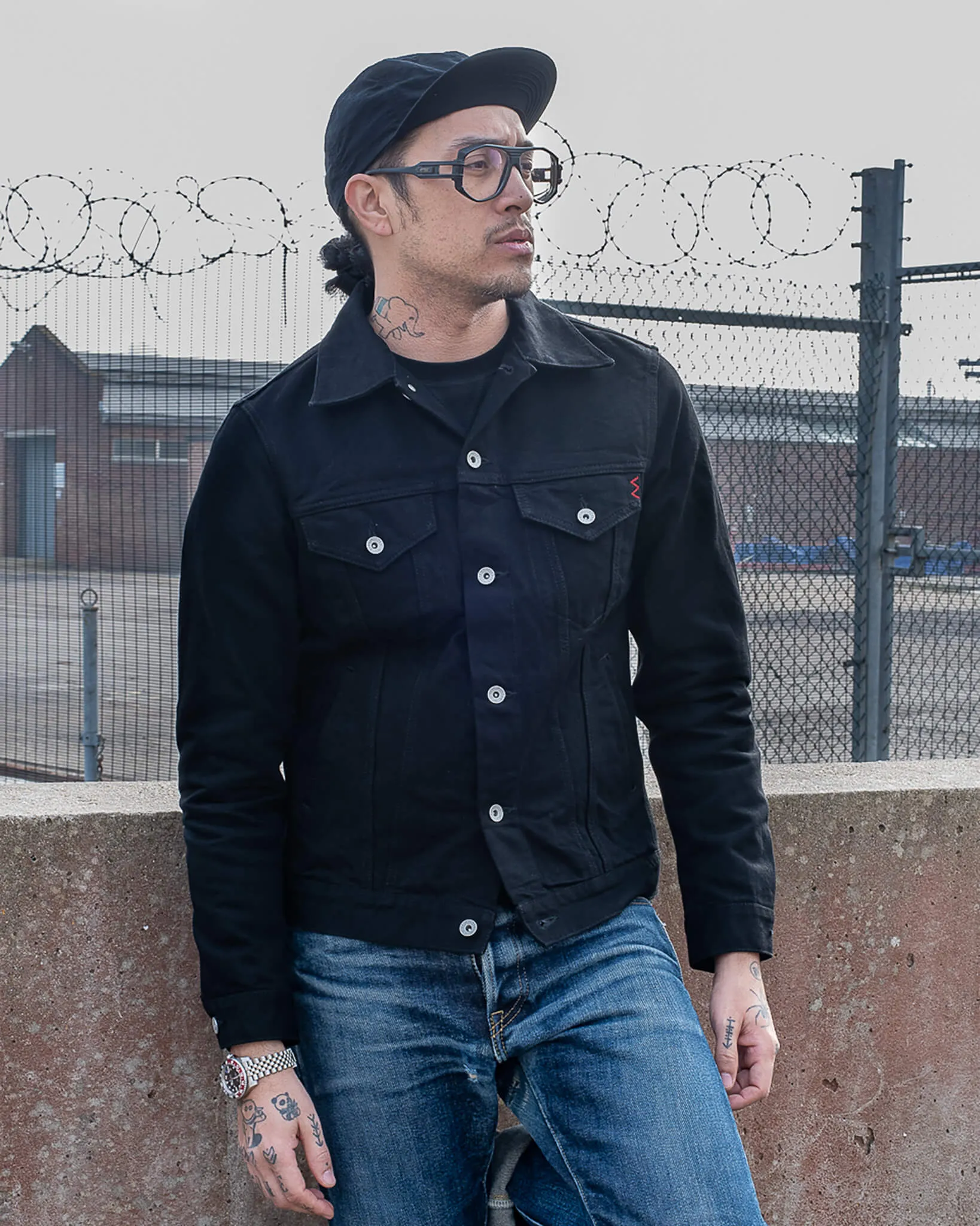 14oz Selvedge Denim Modified Type III Jacket -  Black/Black
