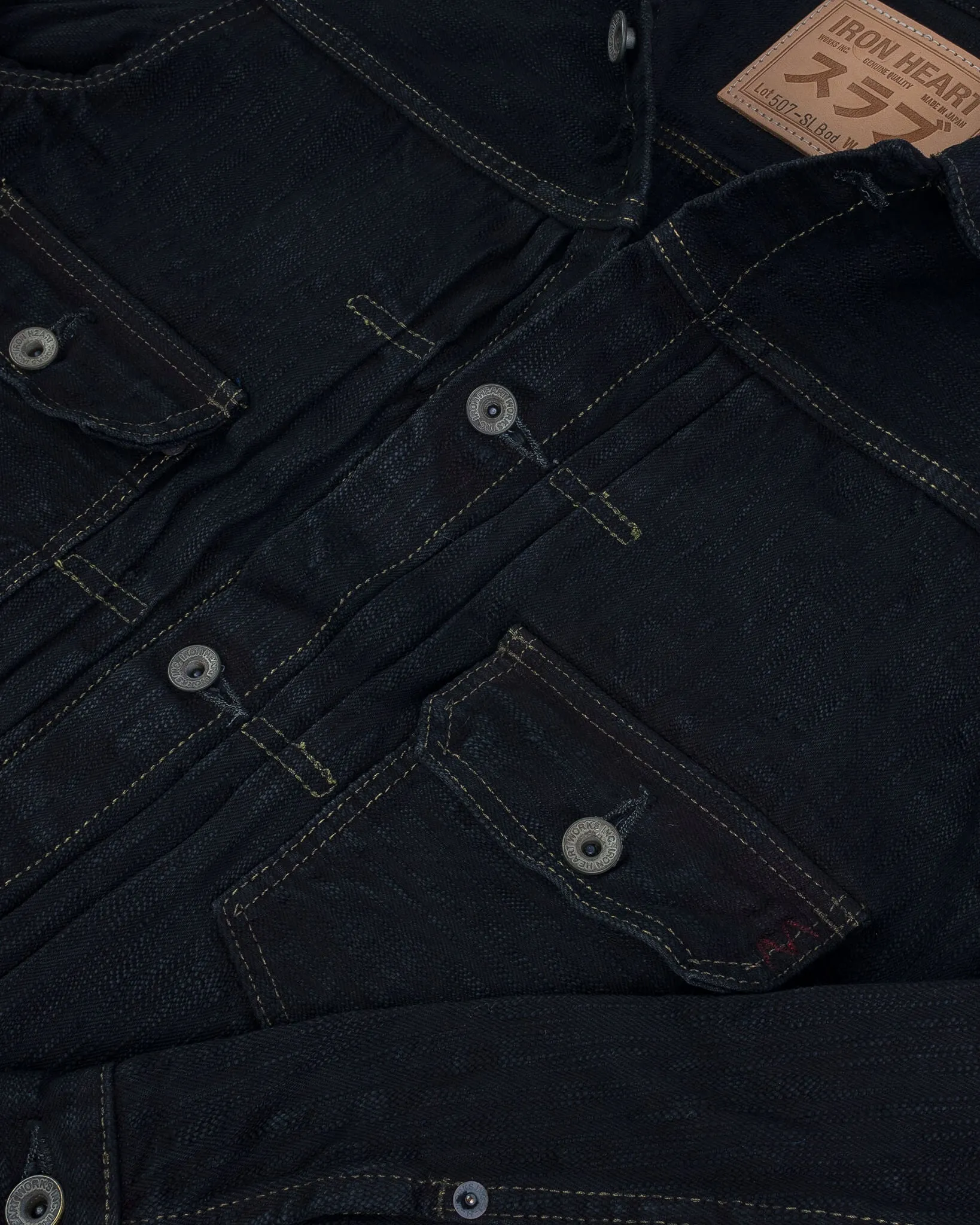 16oz Slubby Selvedge Denim Type II Jacket - Indigo Overdyed Black