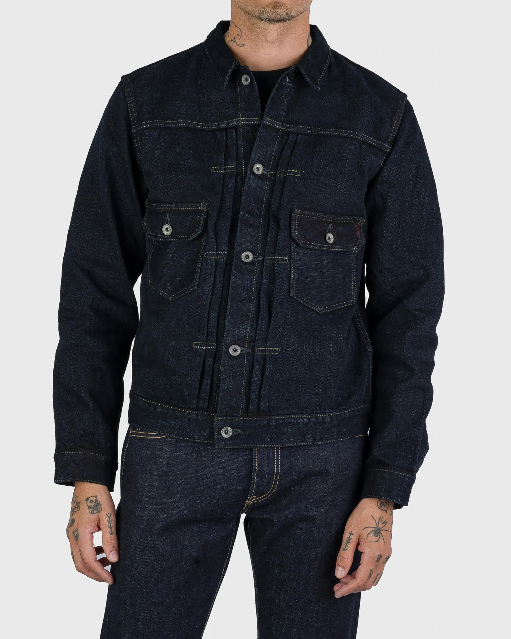 16oz Slubby Selvedge Denim Type II Jacket - Indigo Overdyed Black