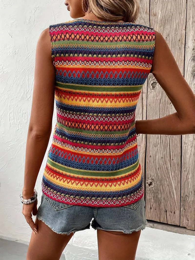 Ailín® | Bunt Streiftes Tank Top