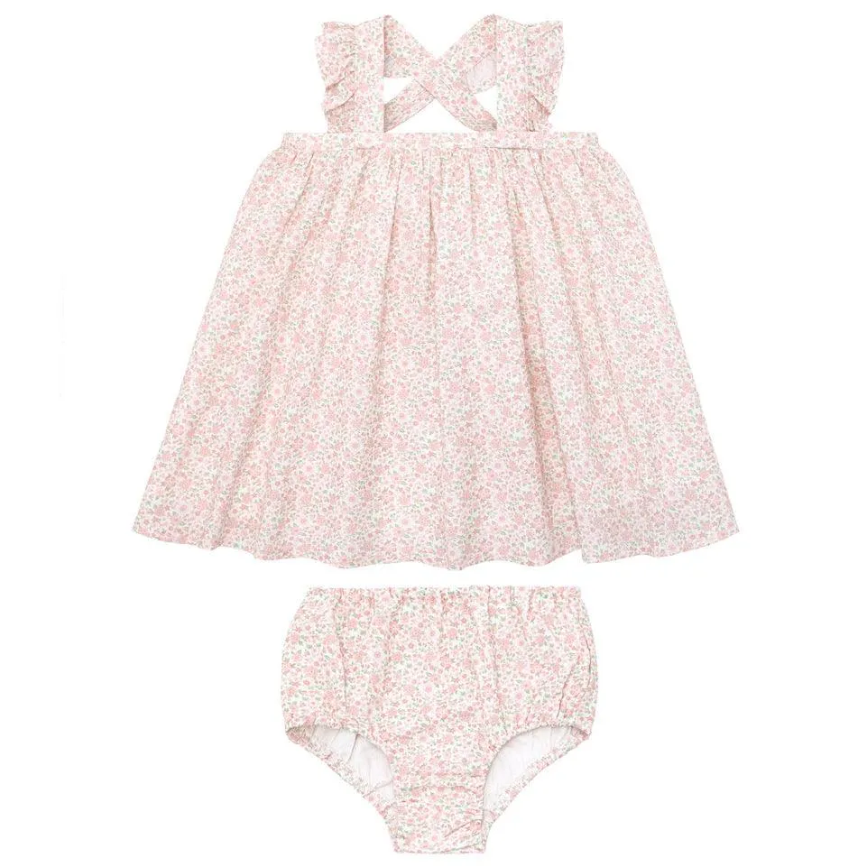 baby antique floral flutter tank bloomer set