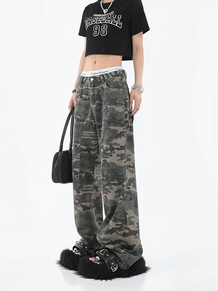 Baggy Camo Cargo Pants Women's