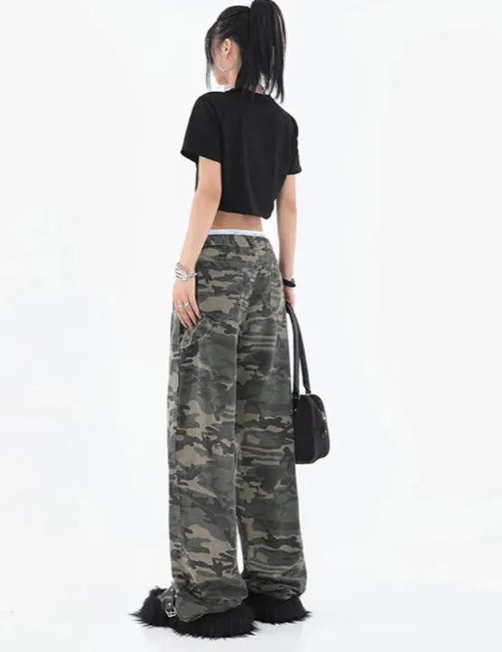 Baggy Camo Cargo Pants Women's