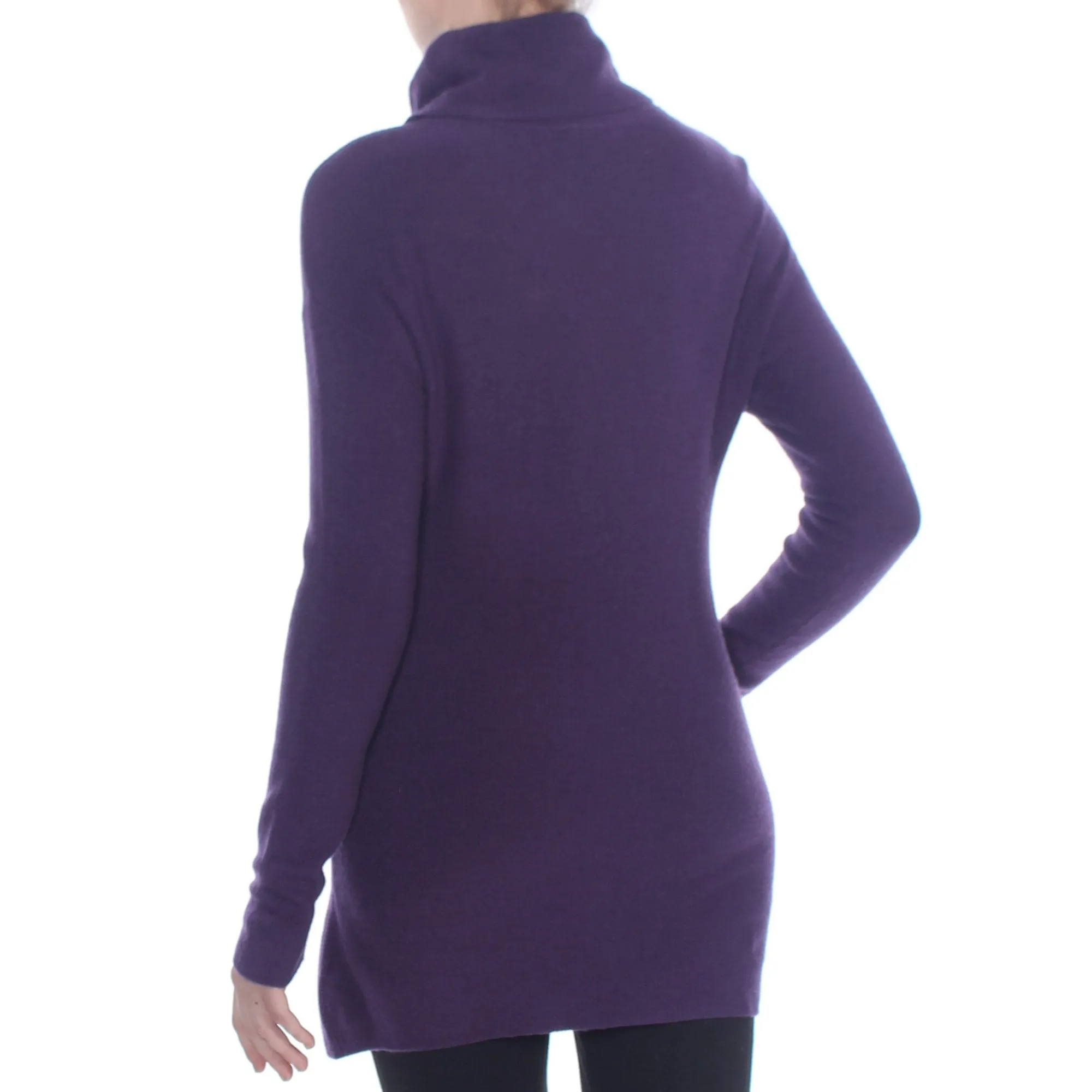 Bar III | Zipper-Trim Turtleneck Sweater | Purple Dynasty | M