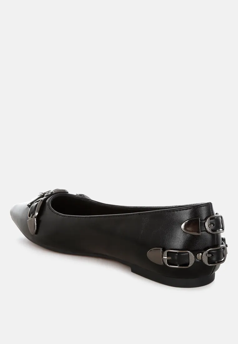 Belt Buckle Detail Ballerinas By RUW