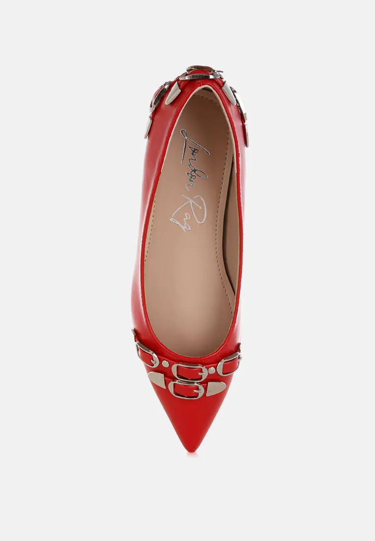 Belt Buckle Detail Ballerinas By RUW