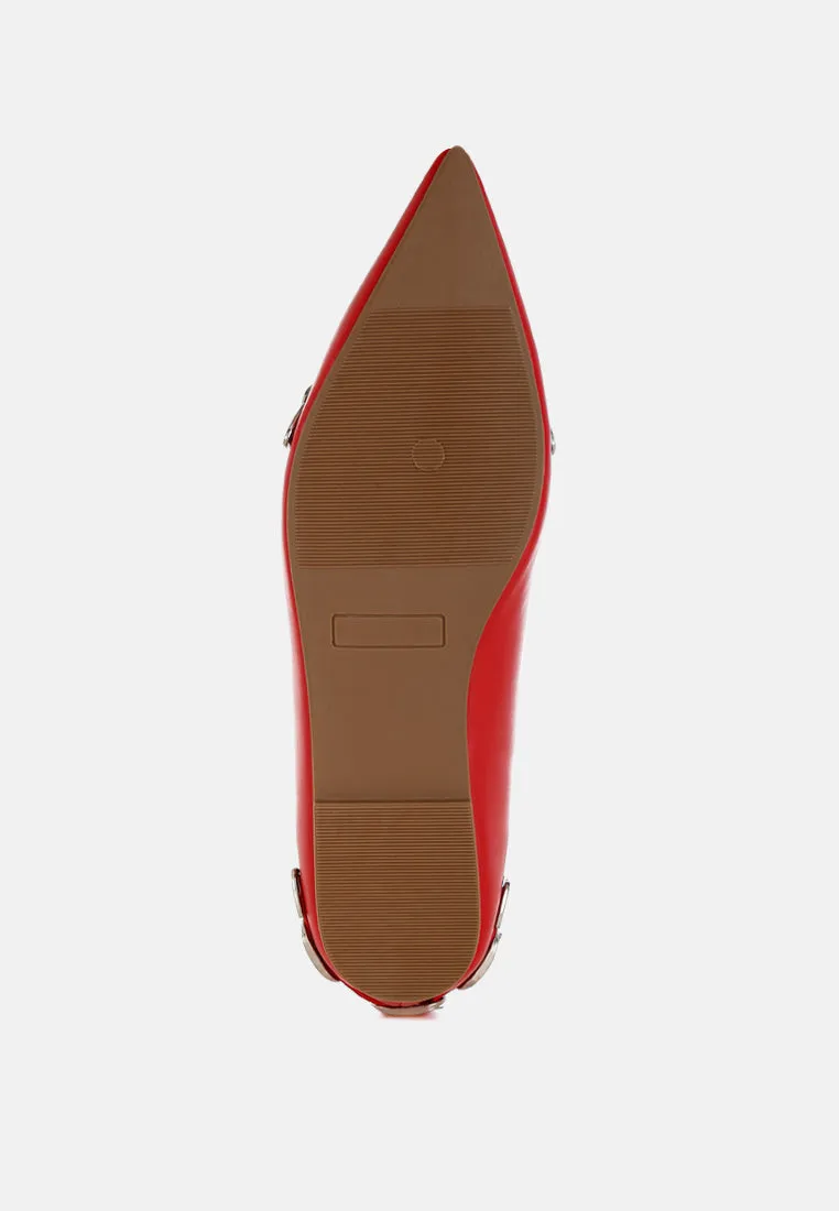 Belt Buckle Detail Ballerinas By RUW