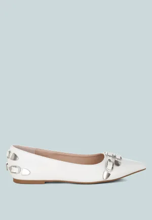 Belt Buckle Detail Ballerinas By RUW