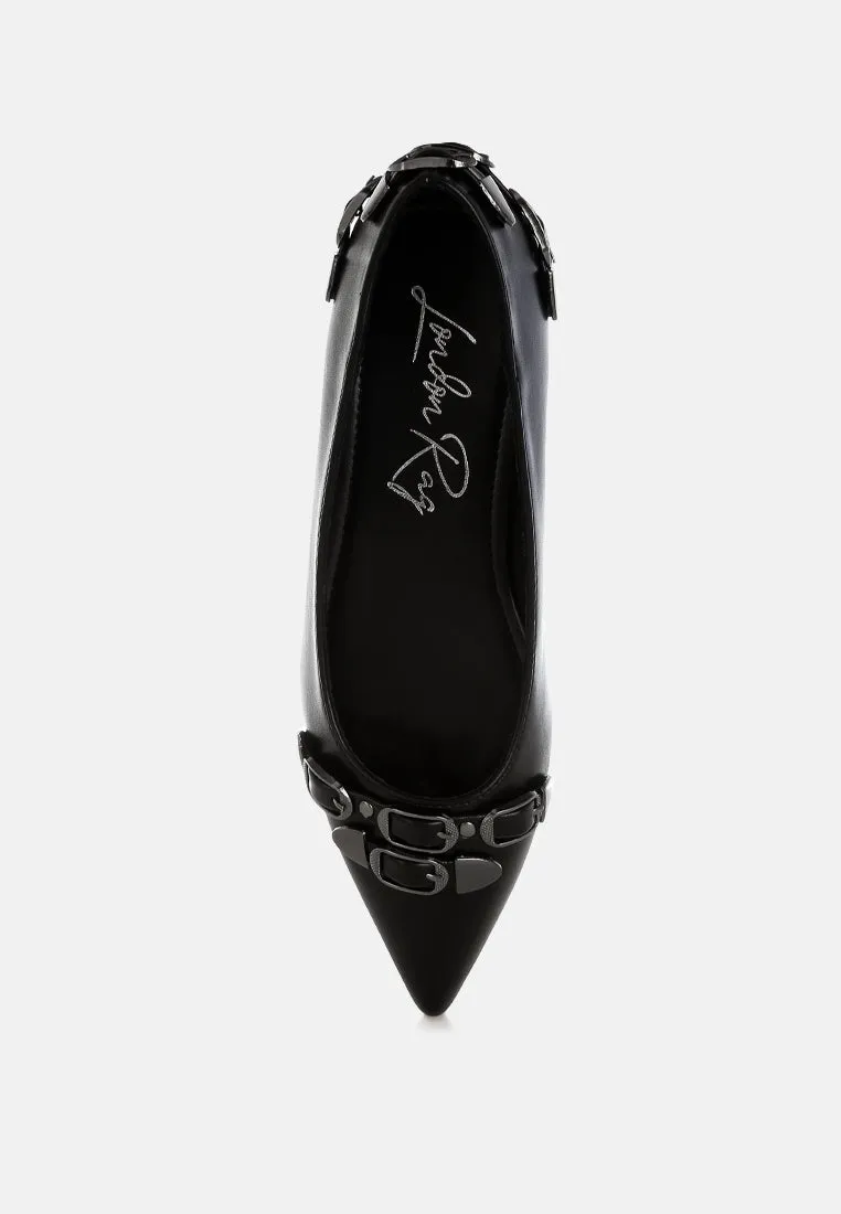 Belt Buckle Detail Ballerinas By RUW