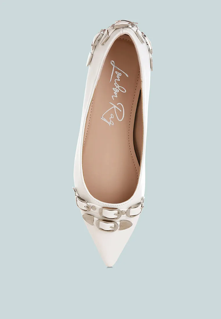 Belt Buckle Detail Ballerinas By RUW