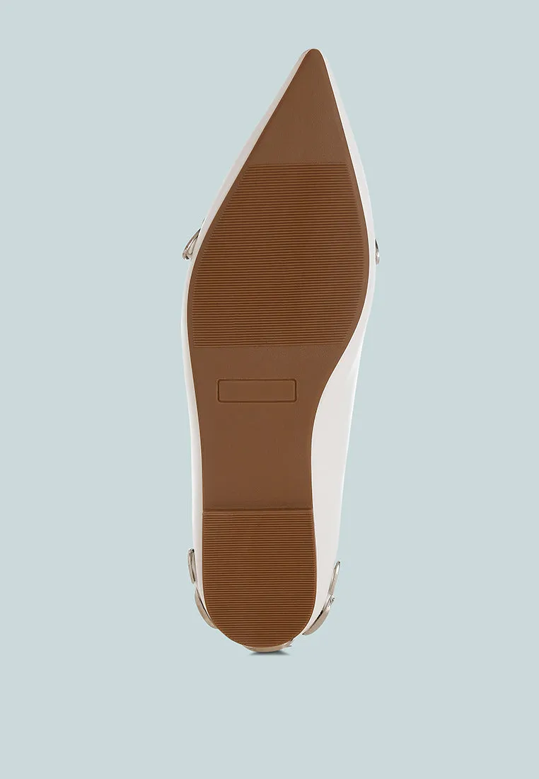 Belt Buckle Detail Ballerinas By RUW