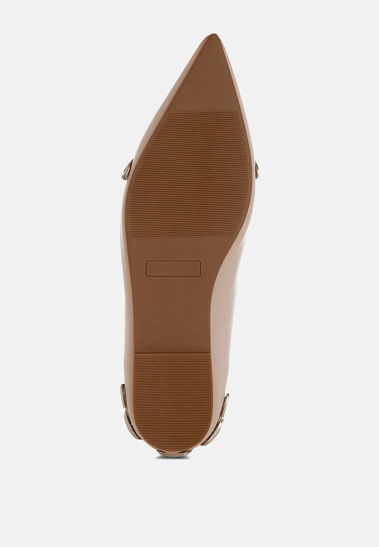 Belt Buckle Detail Ballerinas By RUW