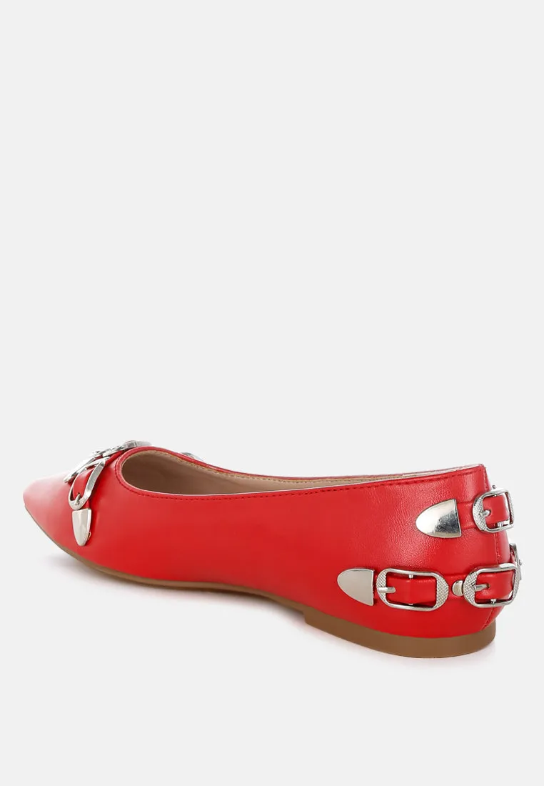 Belt Buckle Detail Ballerinas By RUW