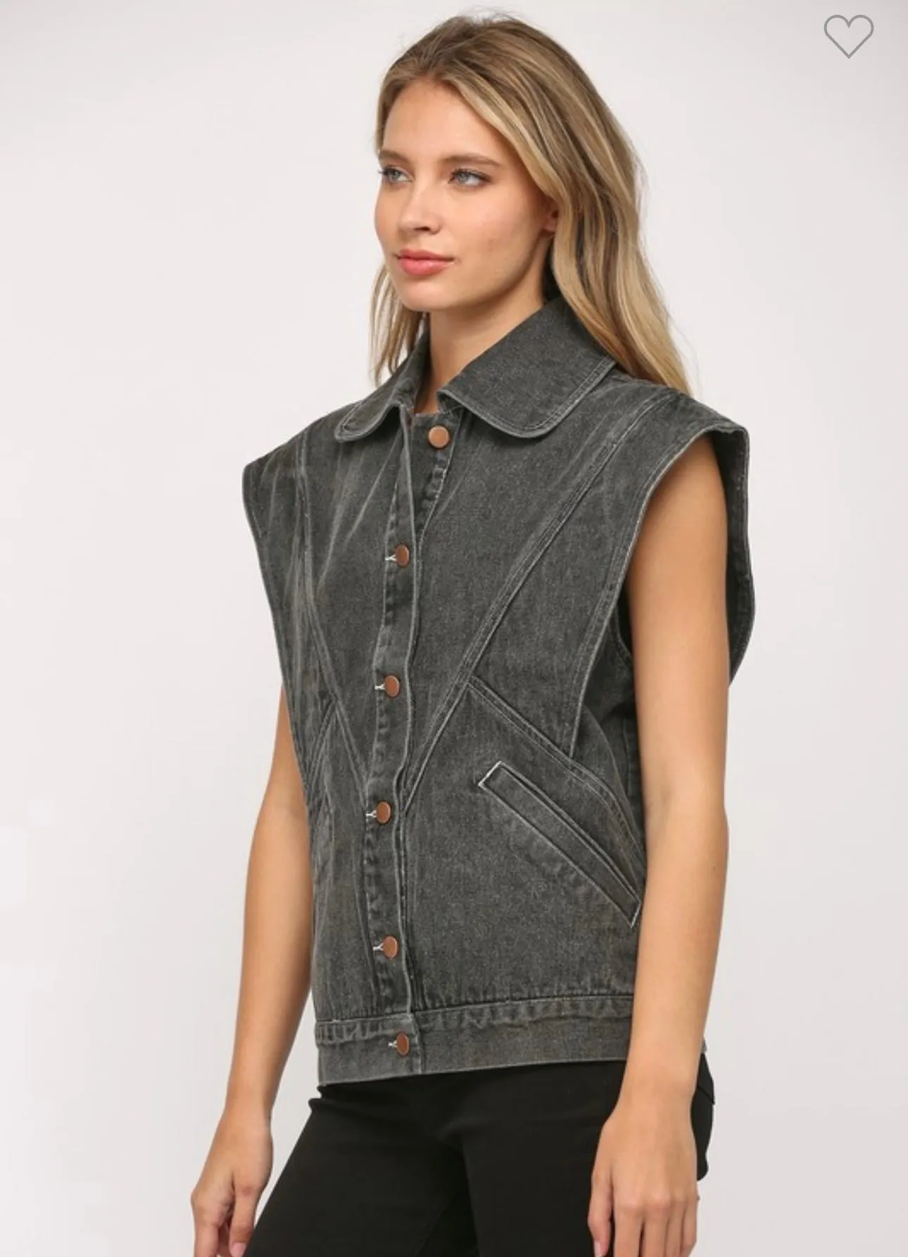 Black Denim Vest