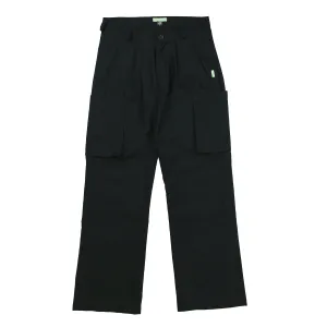 BLACK RIPSTOP FLARE PLEATS CARGO