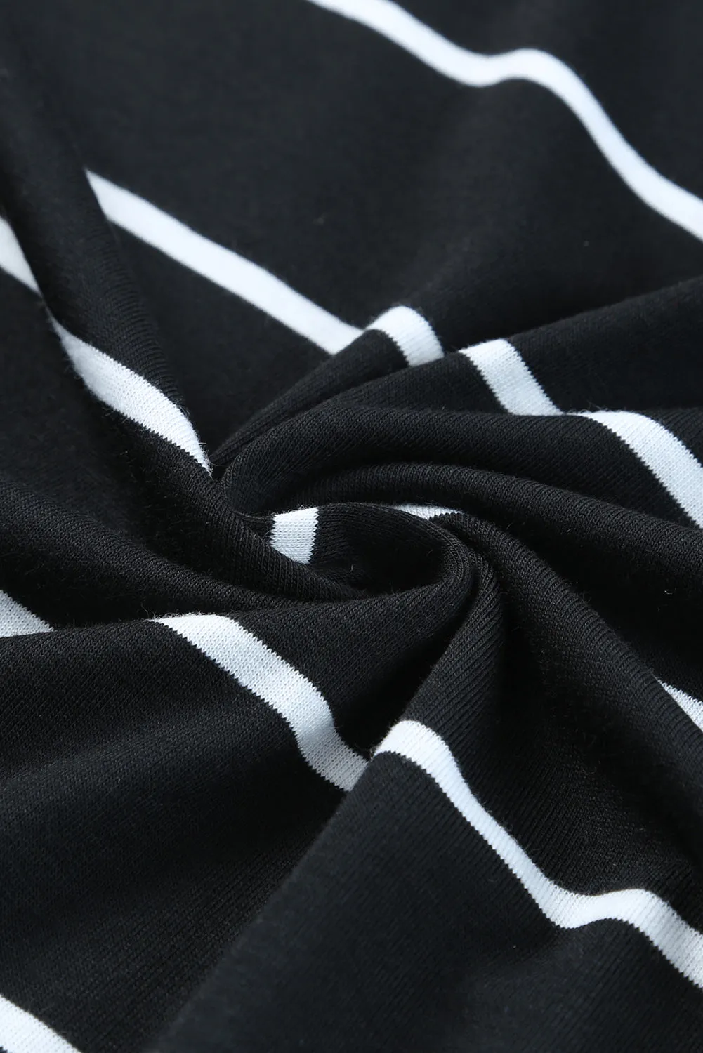 Black Stripe Print Open Back Sleeveless Maxi Dress with Slits