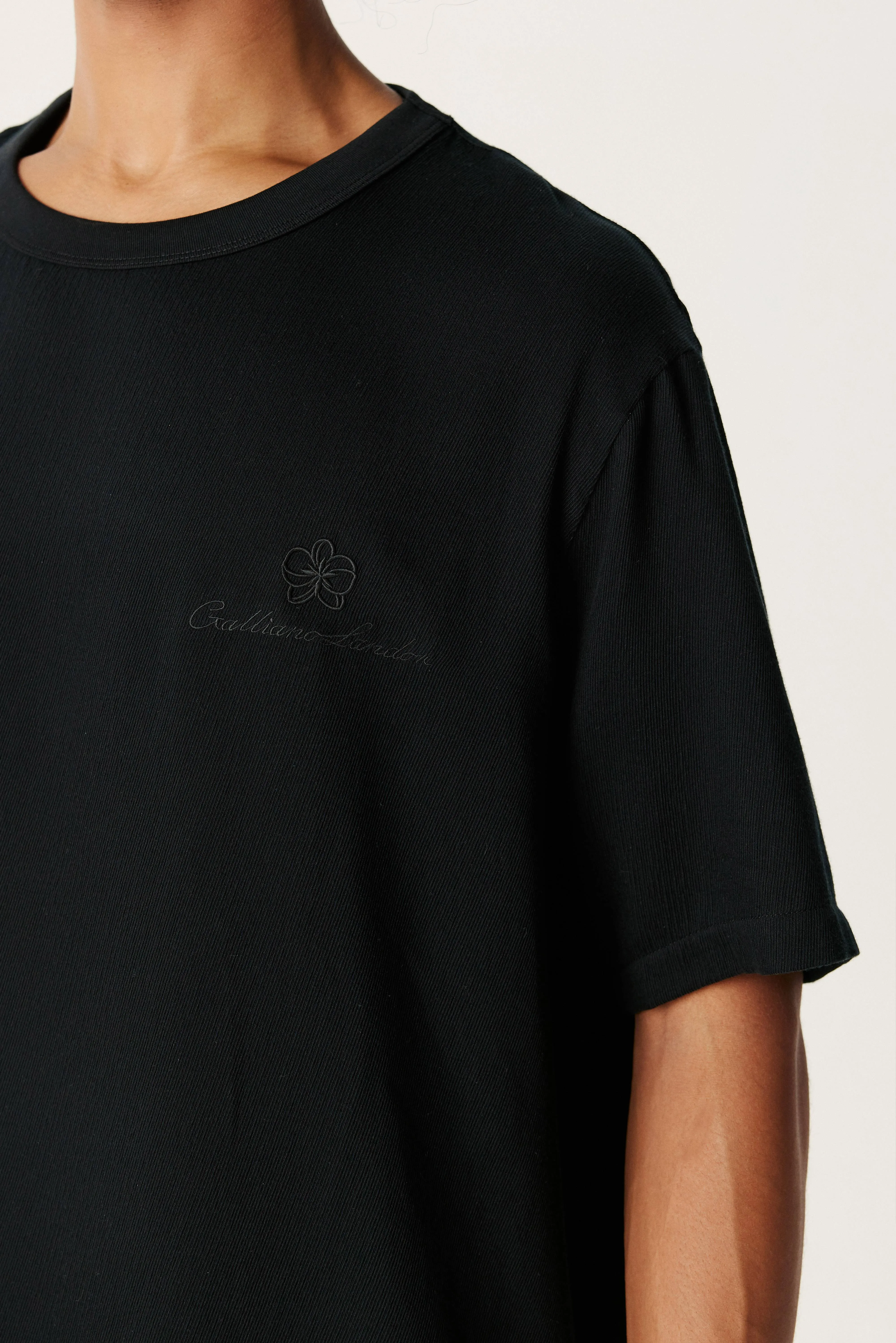 Black Tencel Wool Short-sleeved Shirt
