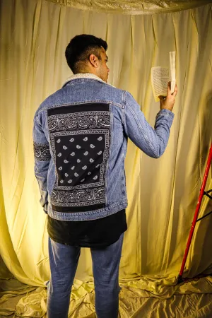Blue Bandana Denim Jacket