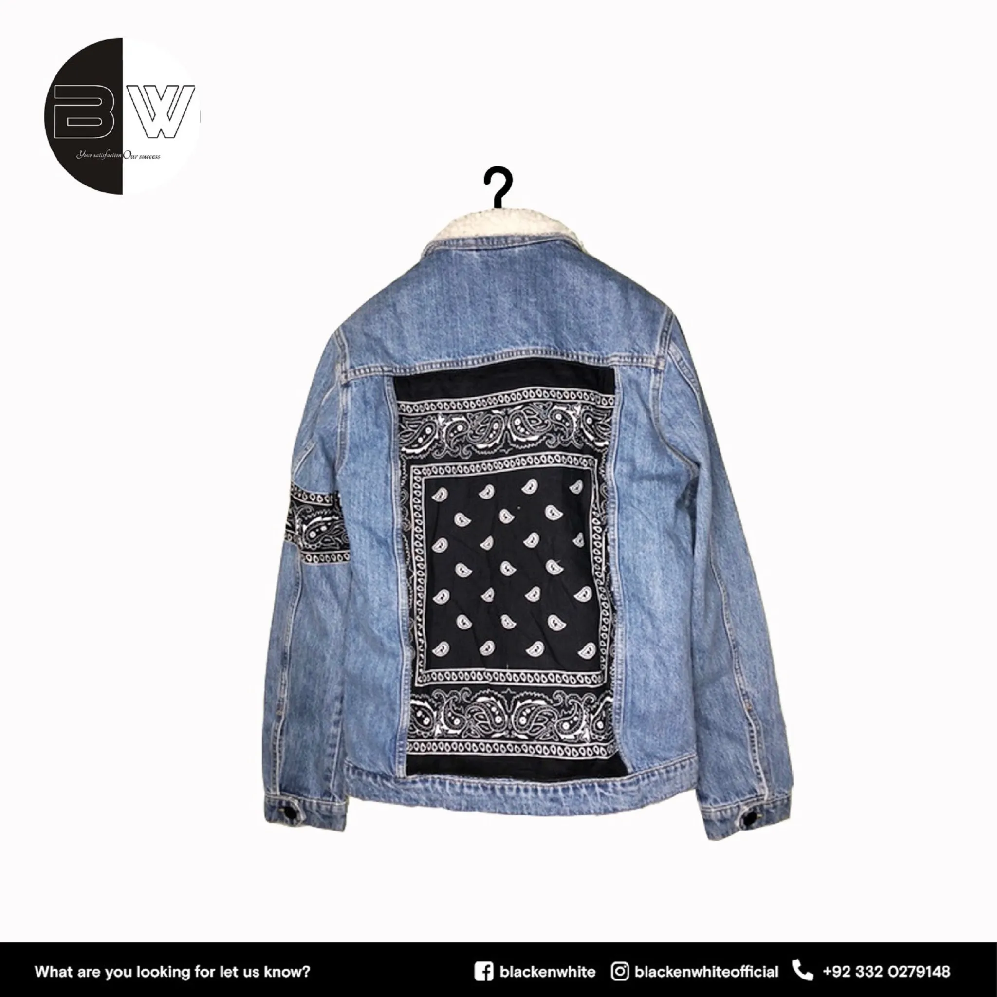 Blue Bandana Denim Jacket