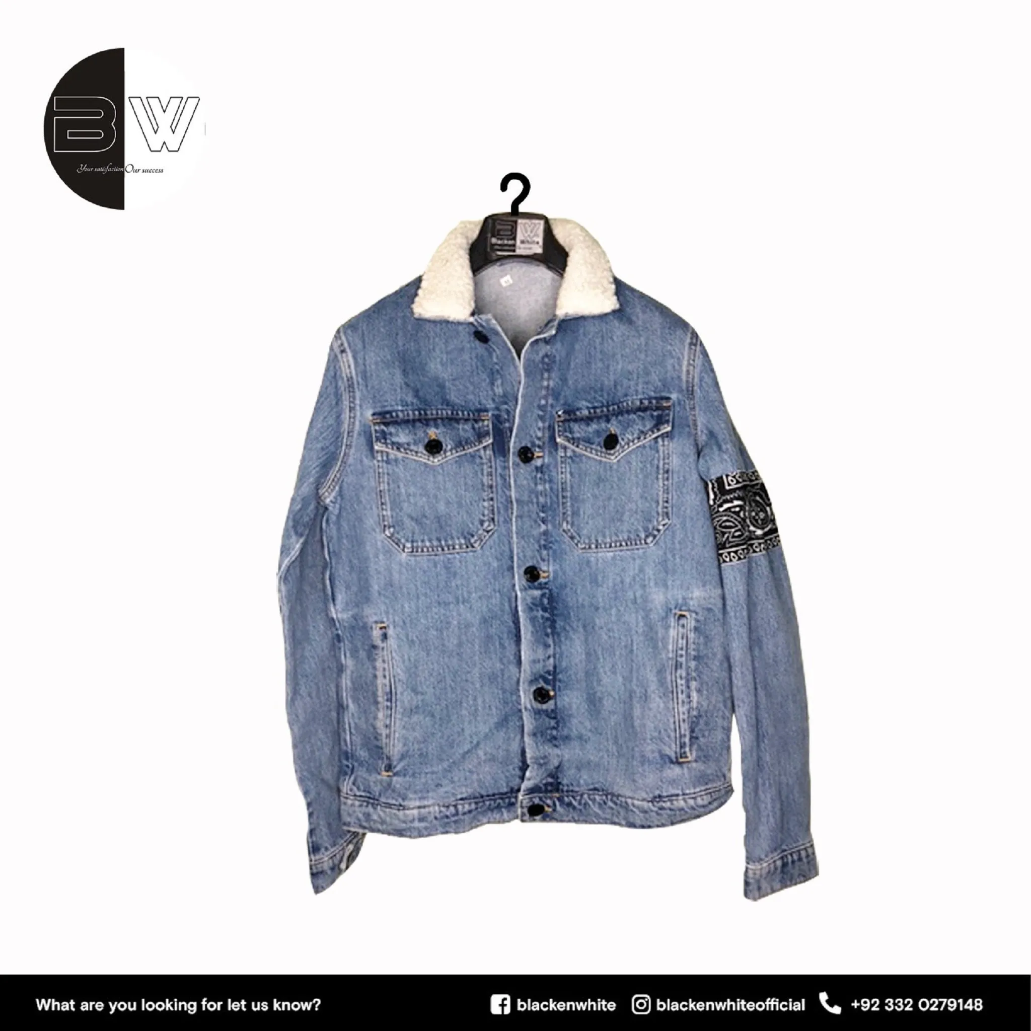 Blue Bandana Denim Jacket