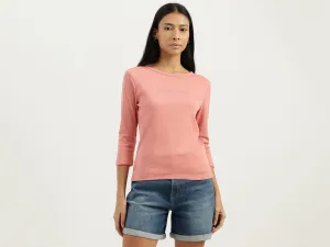 Boat Neck Solid Tshirt