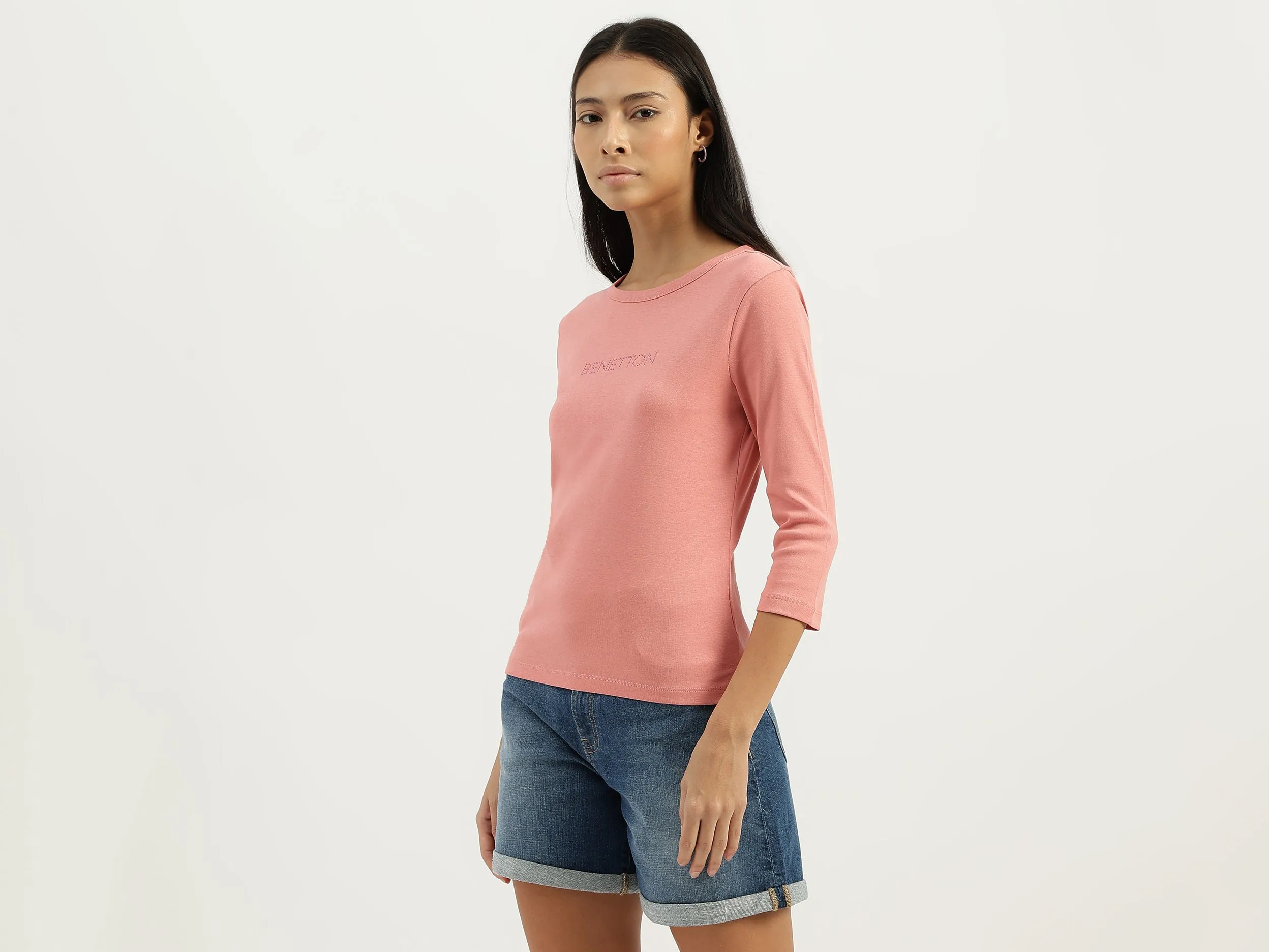 Boat Neck Solid Tshirt