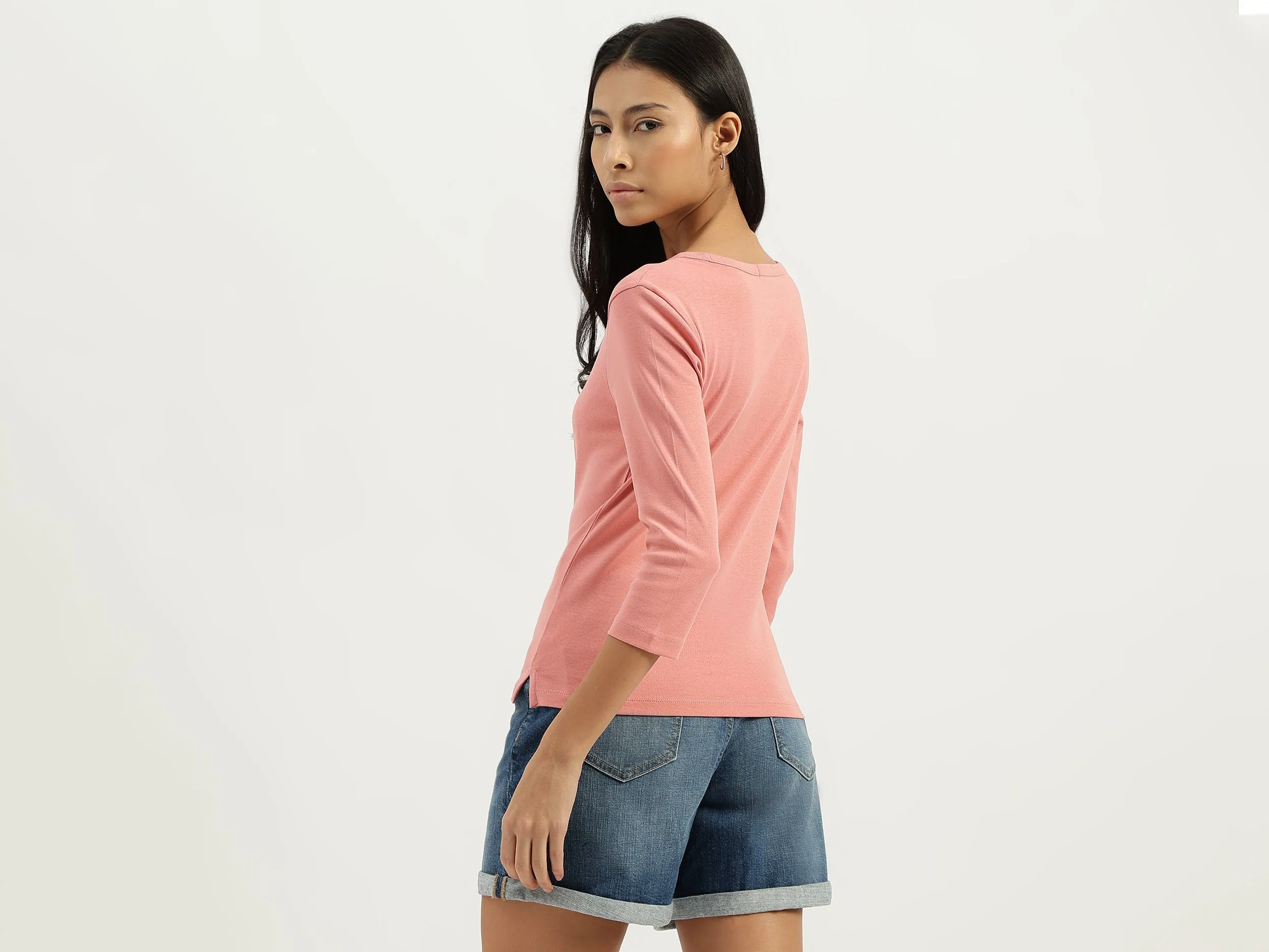 Boat Neck Solid Tshirt