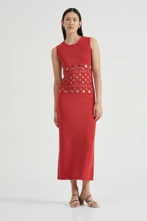 BREAK AWAY KNIT MAXI TANK DRESS | SCARLET