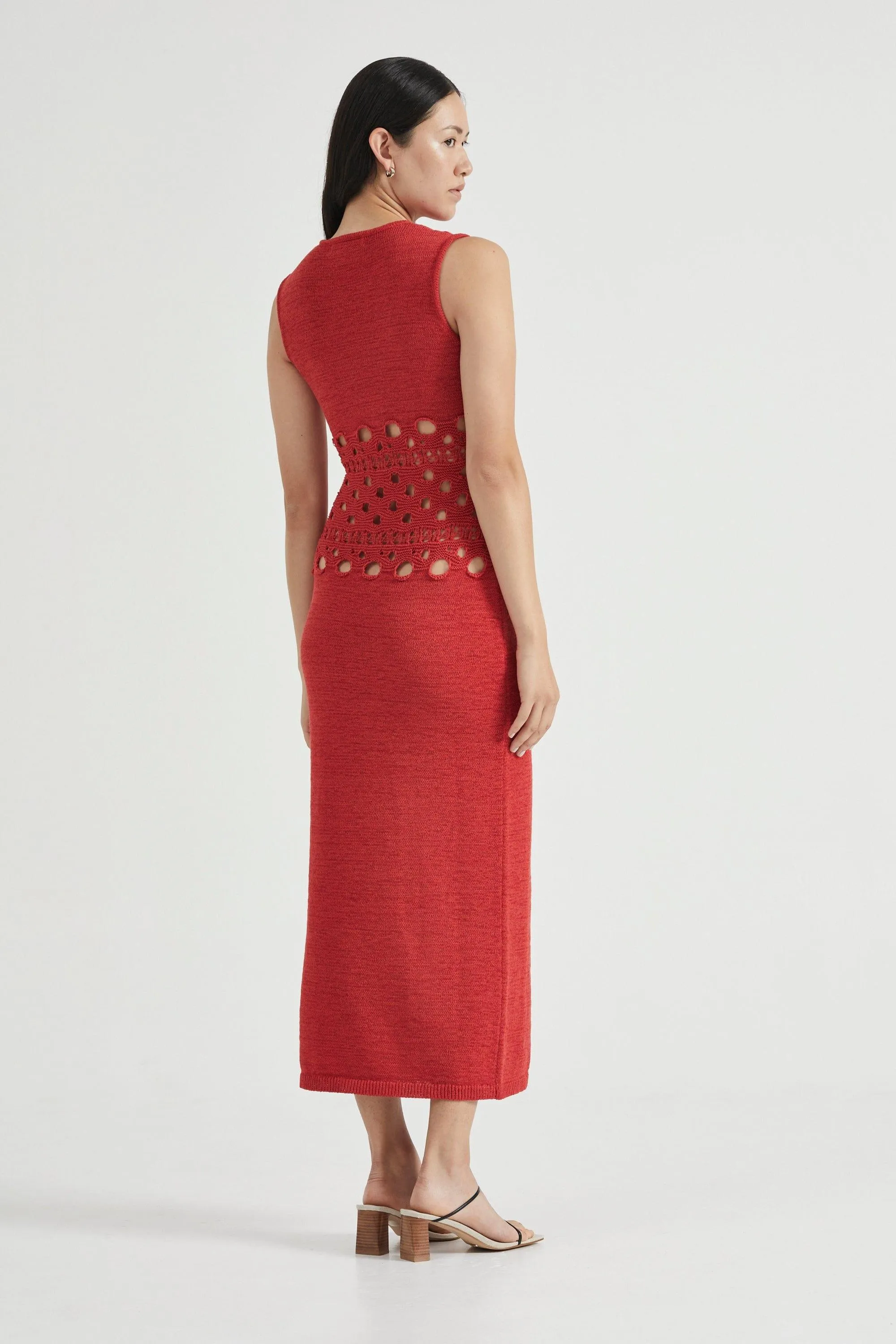 BREAK AWAY KNIT MAXI TANK DRESS | SCARLET