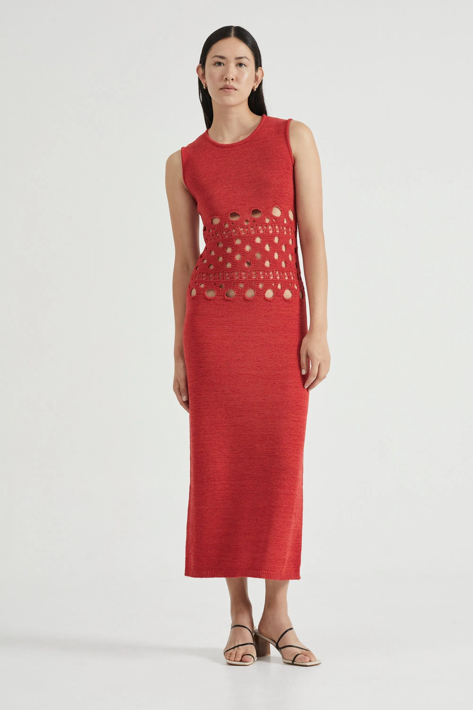 BREAK AWAY KNIT MAXI TANK DRESS | SCARLET
