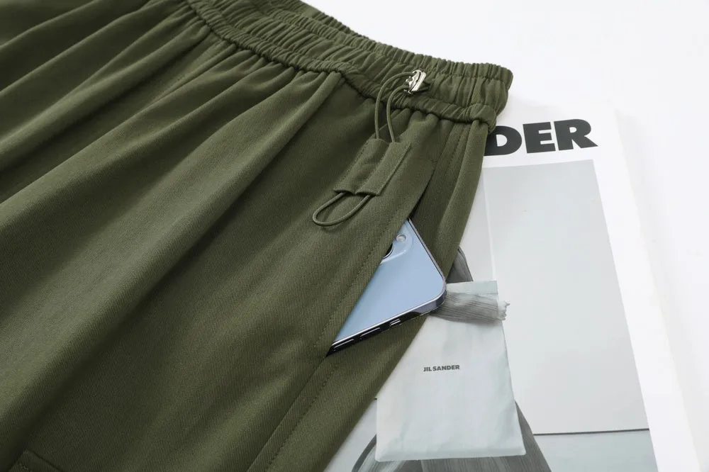 Breathable Solid Cargo Pants with Cinched Hems for Active Women