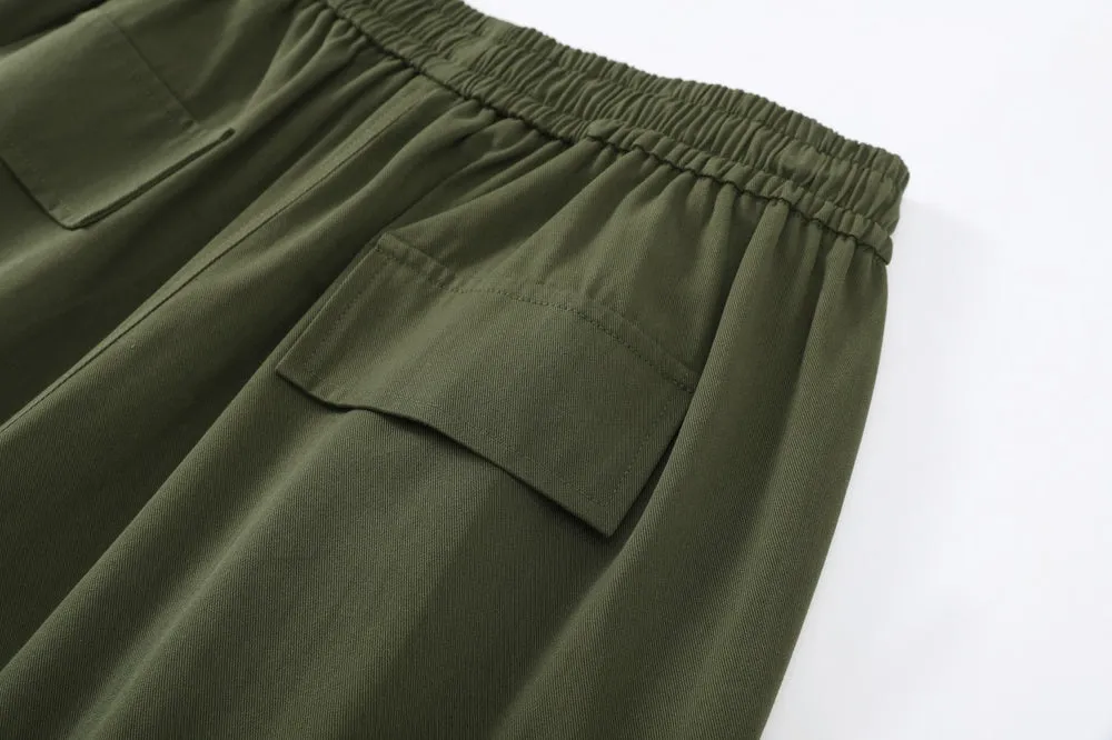 Breathable Solid Cargo Pants with Cinched Hems for Active Women