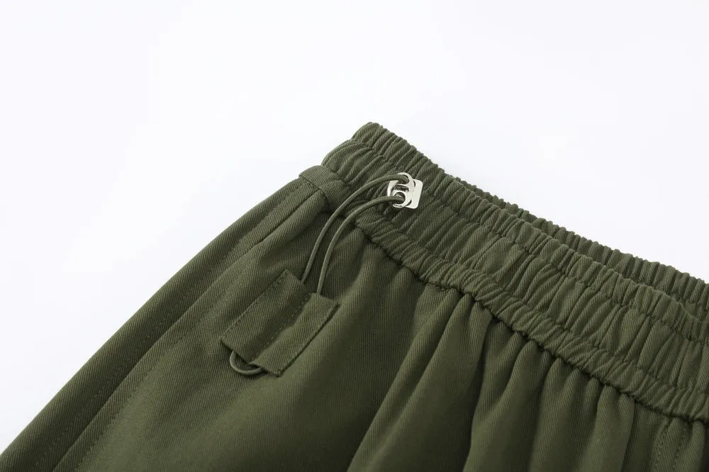 Breathable Solid Cargo Pants with Cinched Hems for Active Women