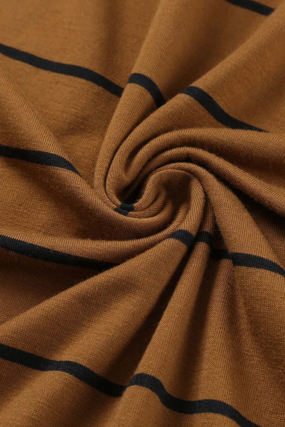 Brown Stripe Print Open Back Sleeveless Maxi Dress with Slits