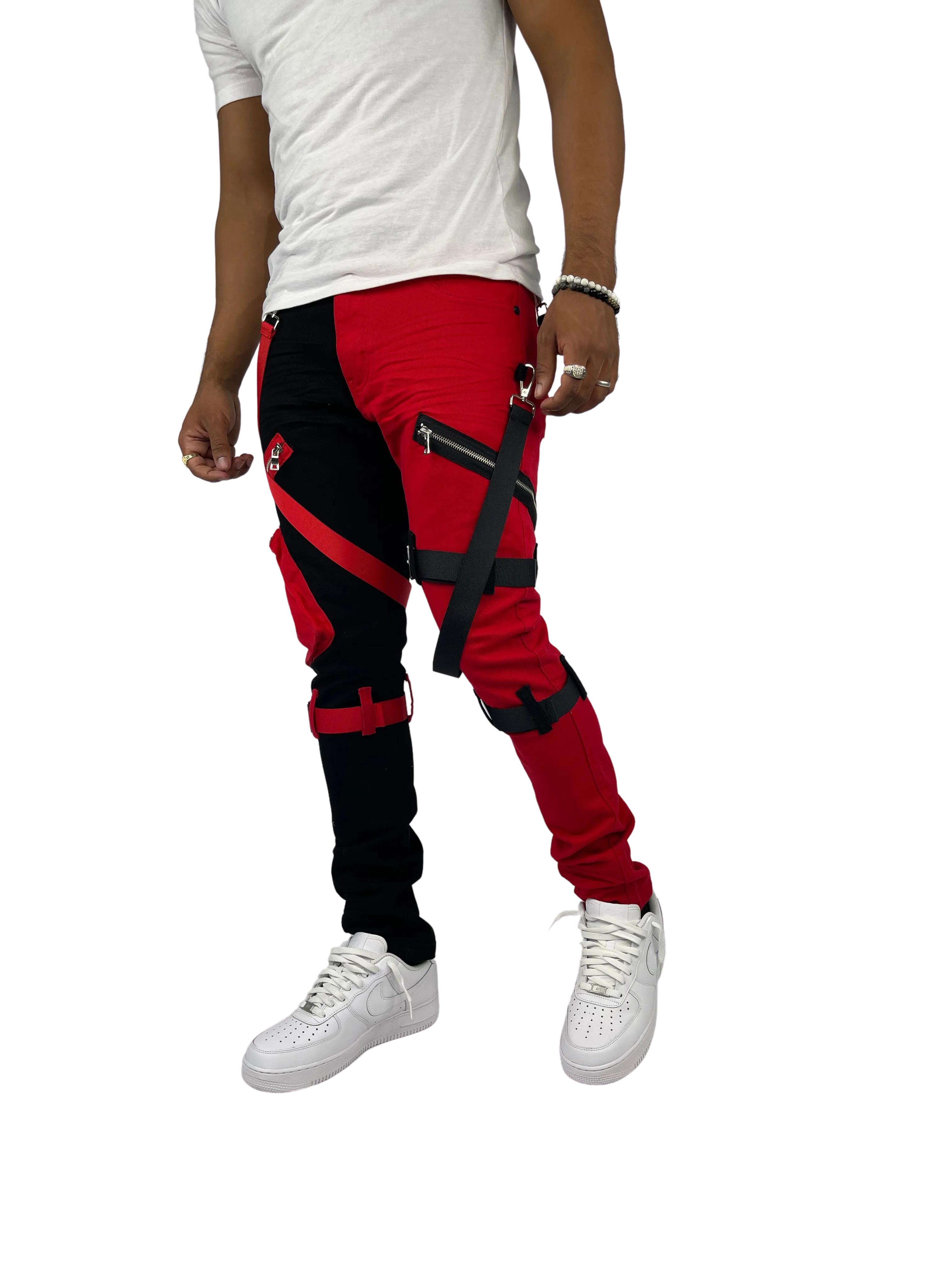 BTP221175:2-Tone Strap Cargo Pants