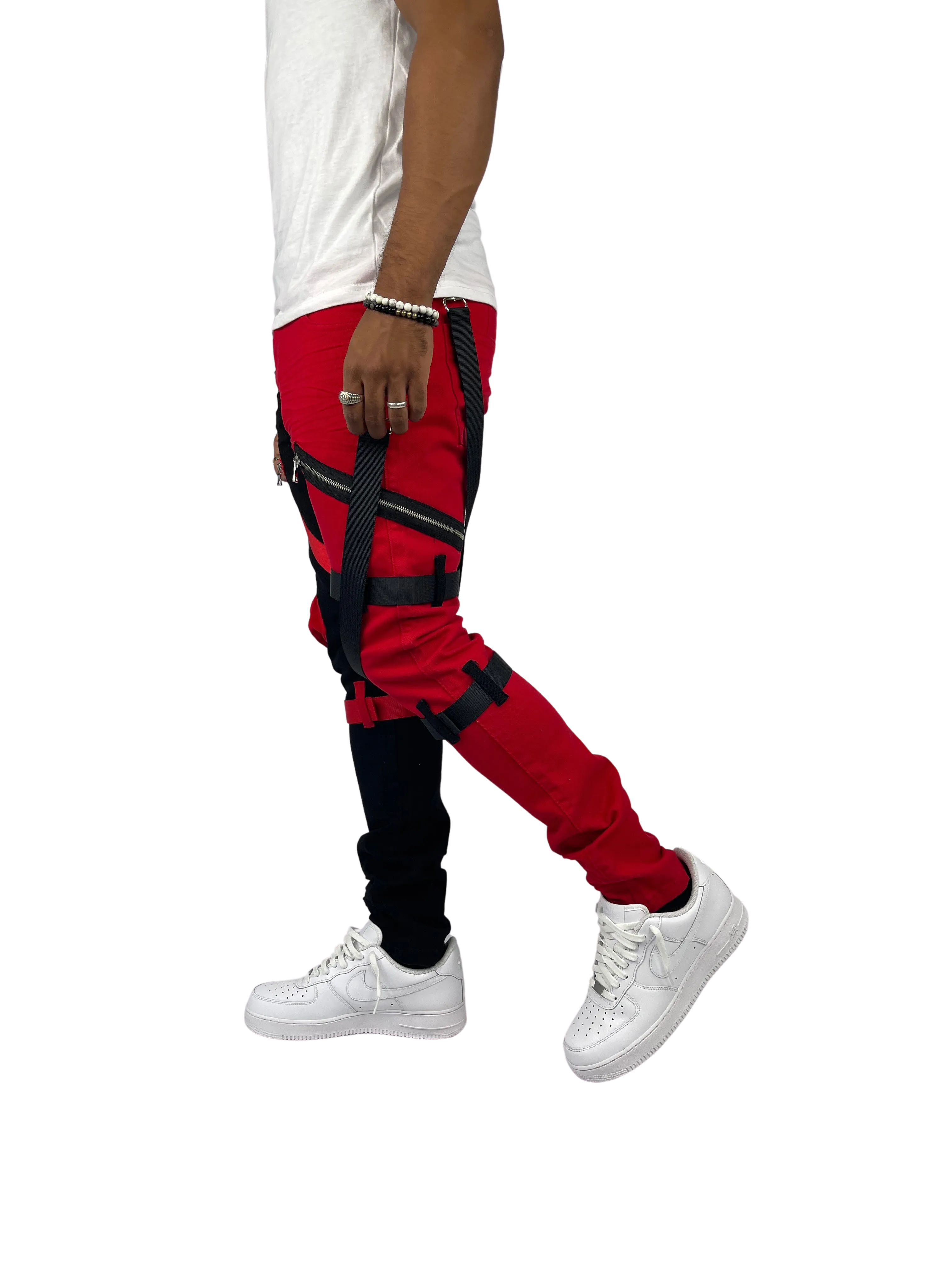 BTP221175:2-Tone Strap Cargo Pants