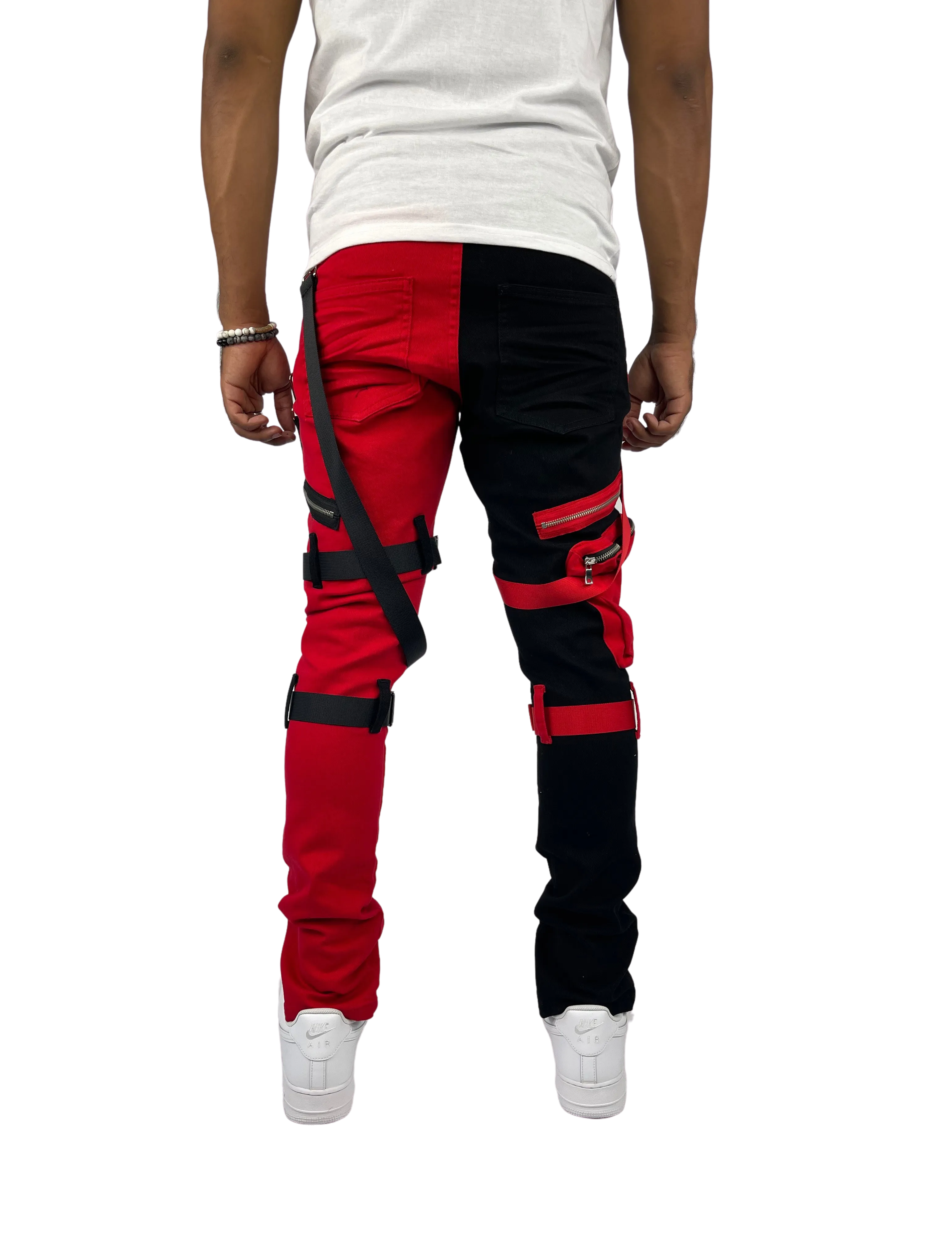 BTP221175:2-Tone Strap Cargo Pants