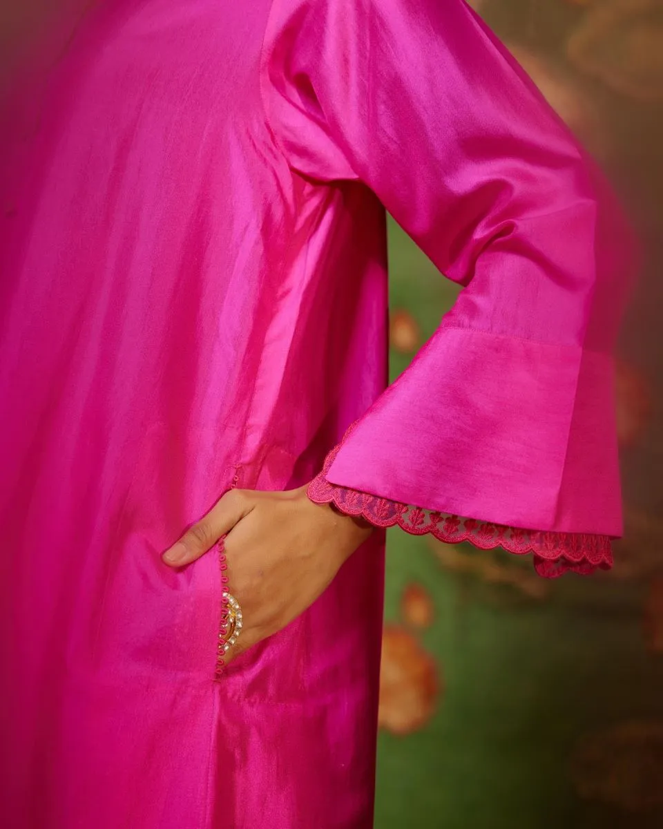Bulbul hot pink tunic with trousers-1