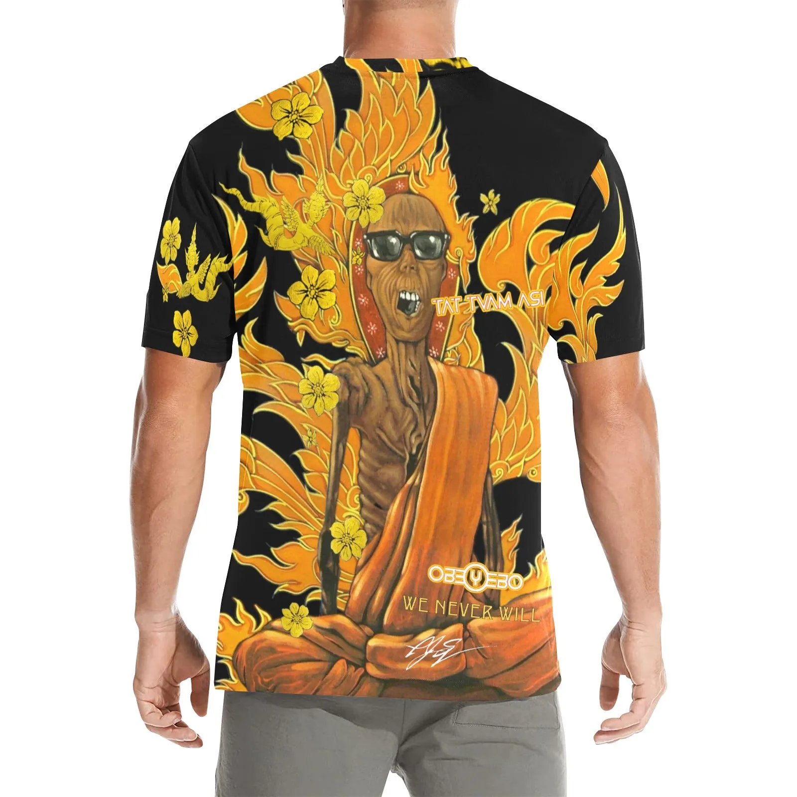 Burning Monk Men's Crew Neck T-shirt