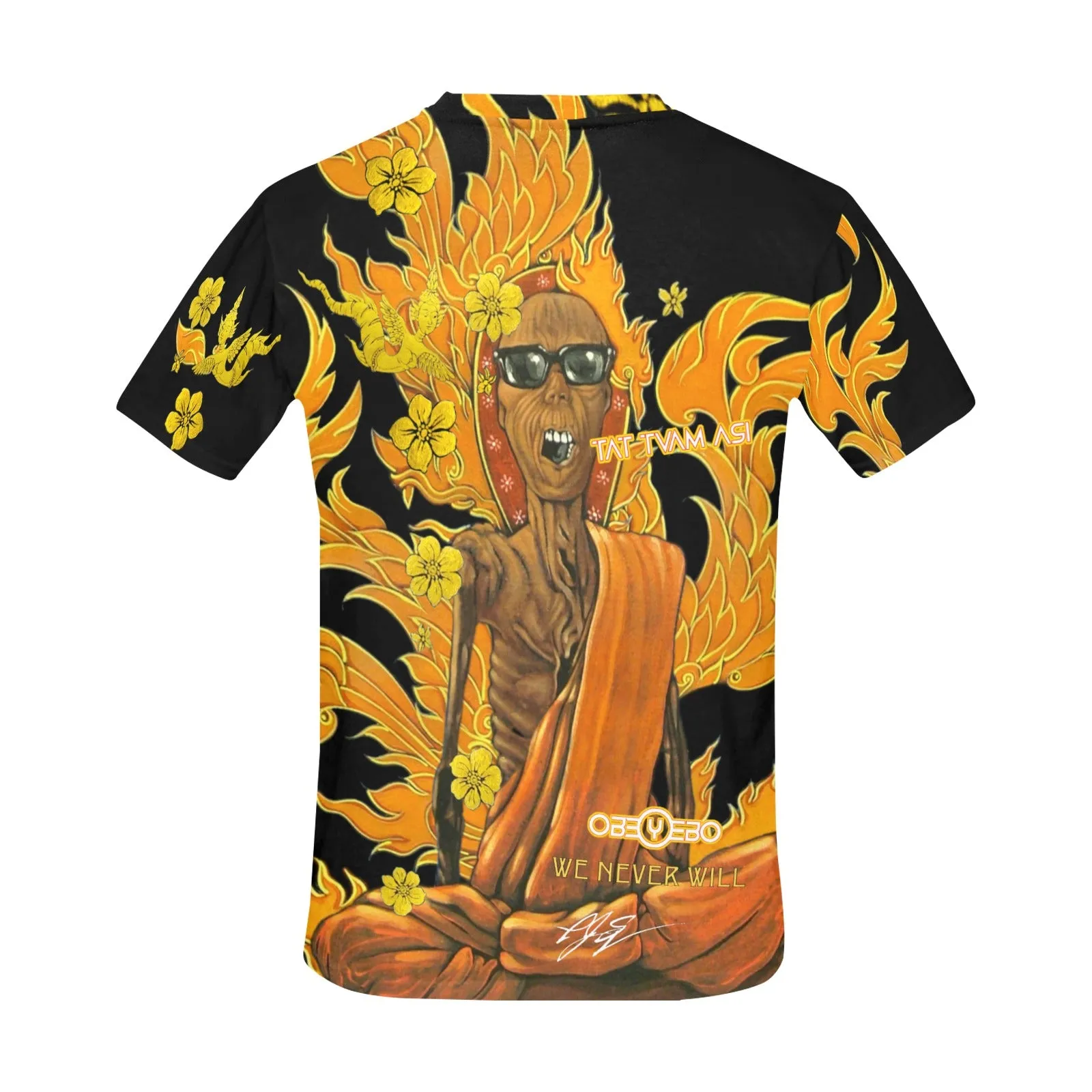 Burning Monk Men's Crew Neck T-shirt