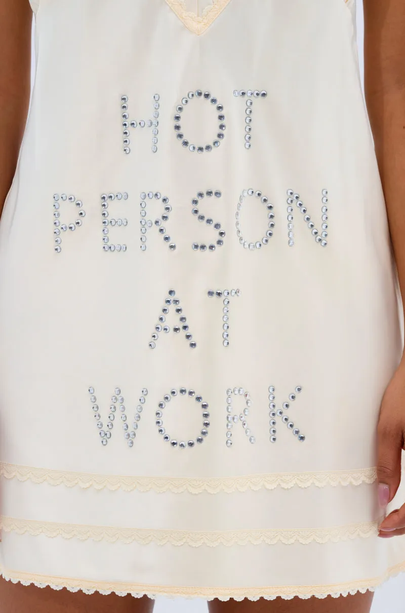 BUSY WORKING SATIN MINI DRESS