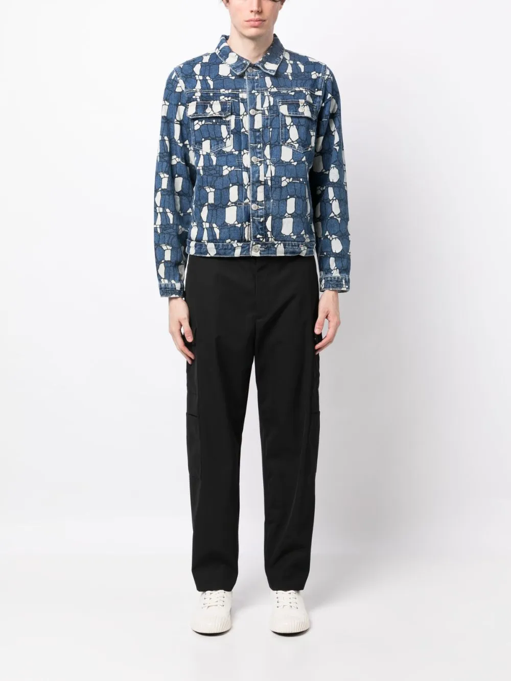 Camouflage print denim jacket