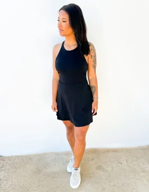 Care Free Halter Neck Crisscross Athletic Dress