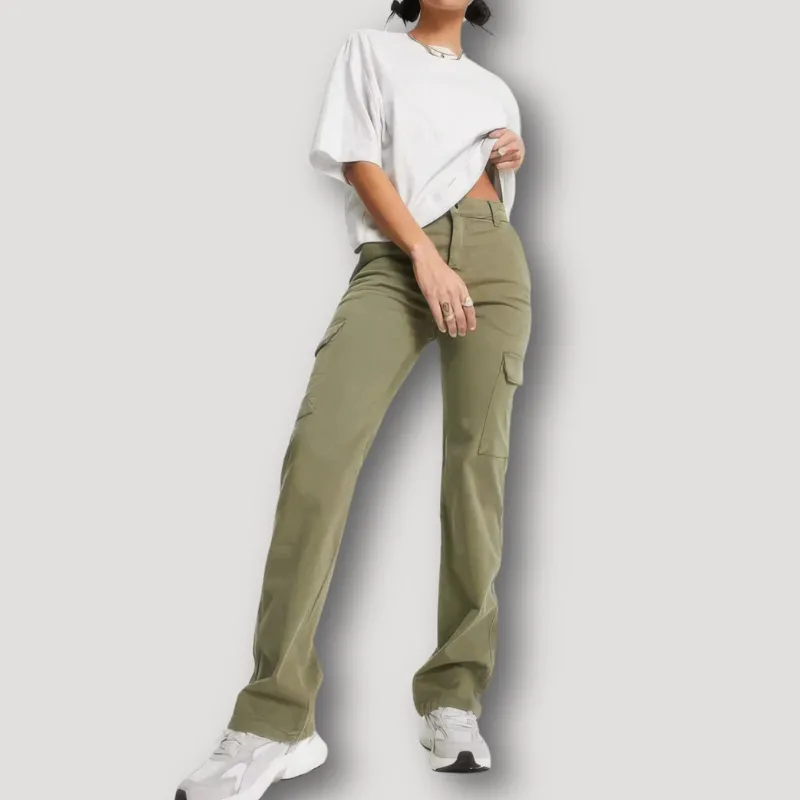 Cargo Dames Broek - Straight Leg - High Waist