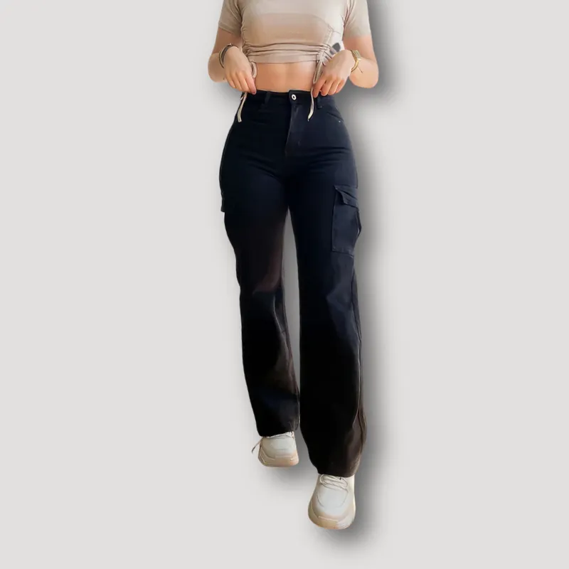 Cargo Dames Broek - Straight Leg - High Waist