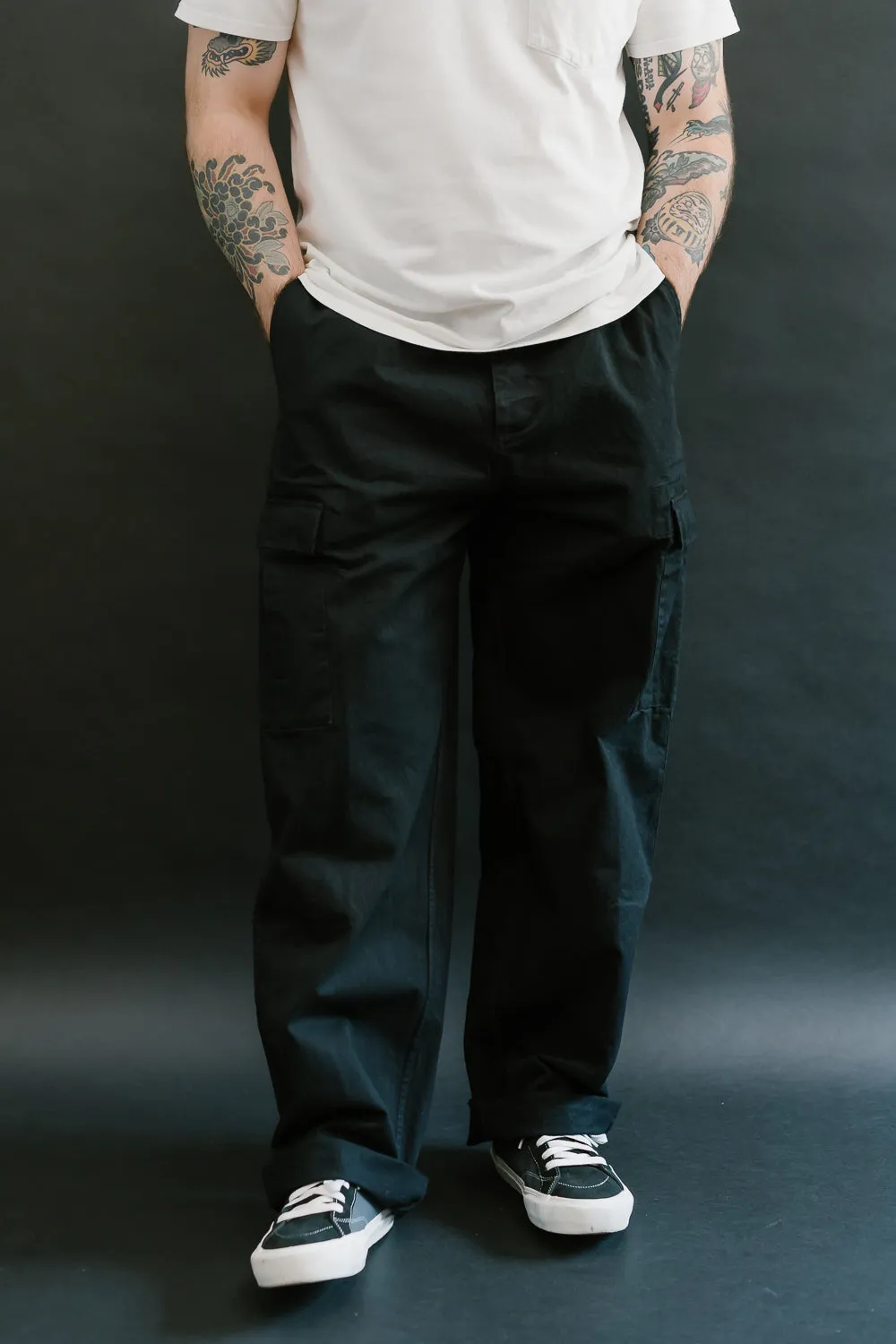 Cargo Pant Twill - Washed Black