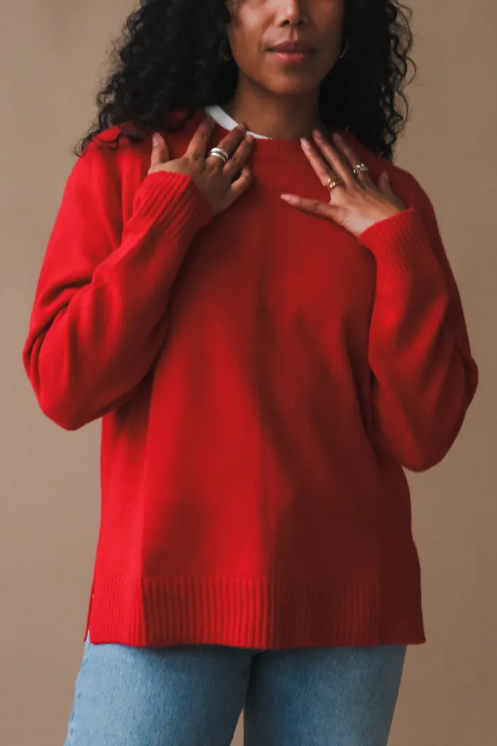CASHMERE BLEND CREWNECK KNIT