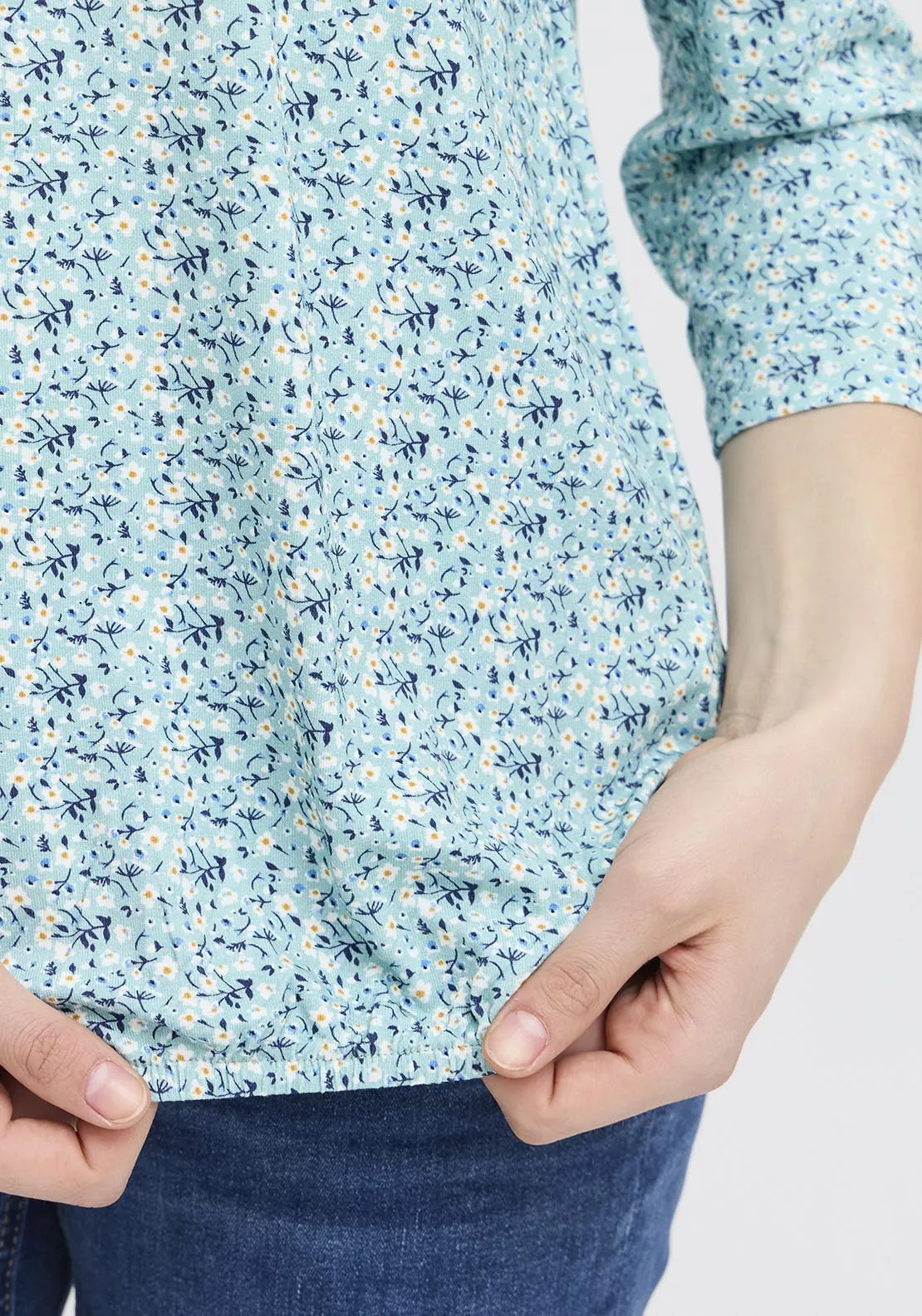 Casual Long Sleeve T-Shirt - Blue